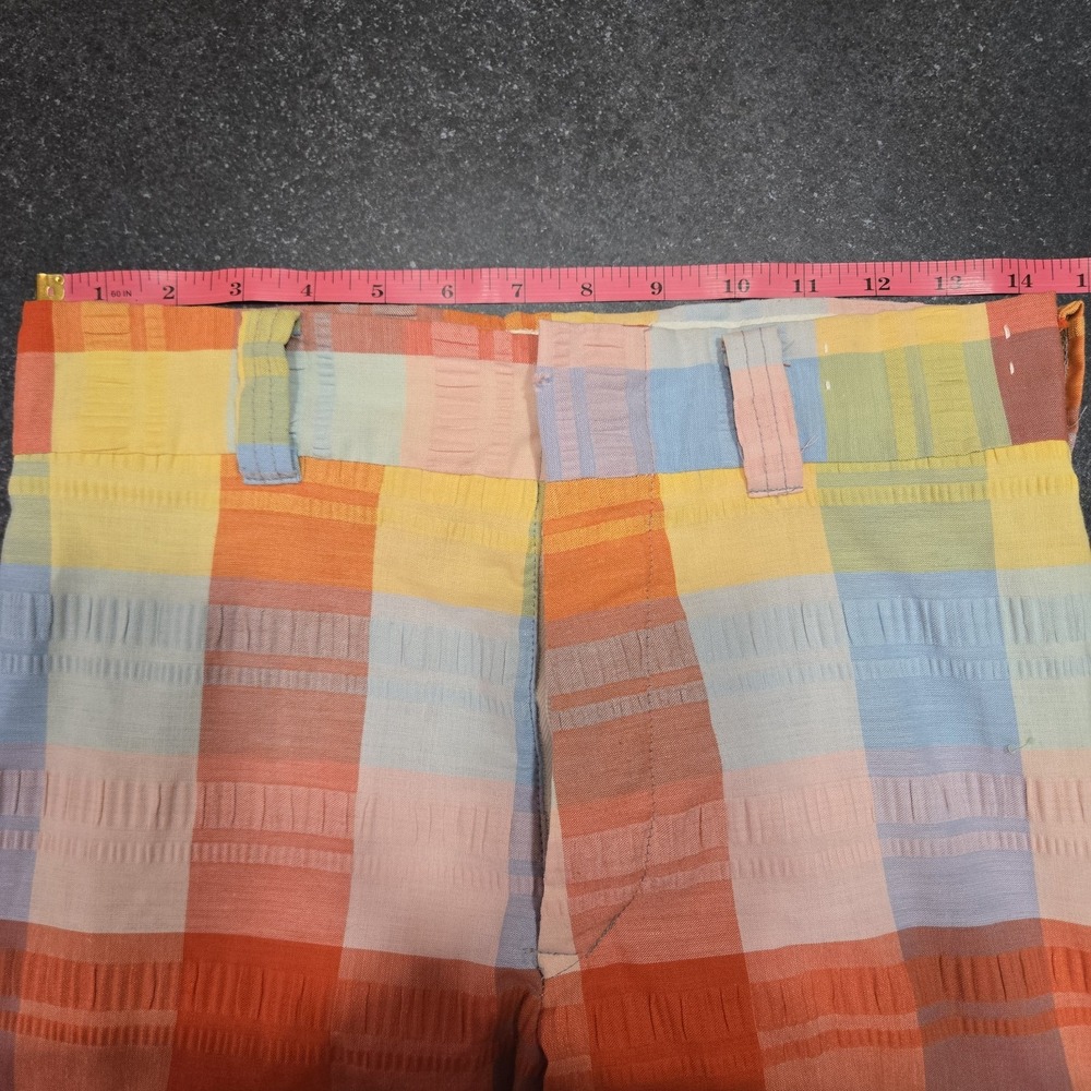 Rare Vintage 70s Plushbottoms High Waisted Rainbow Plaid Bell Bottoms - Picture 8 of 10